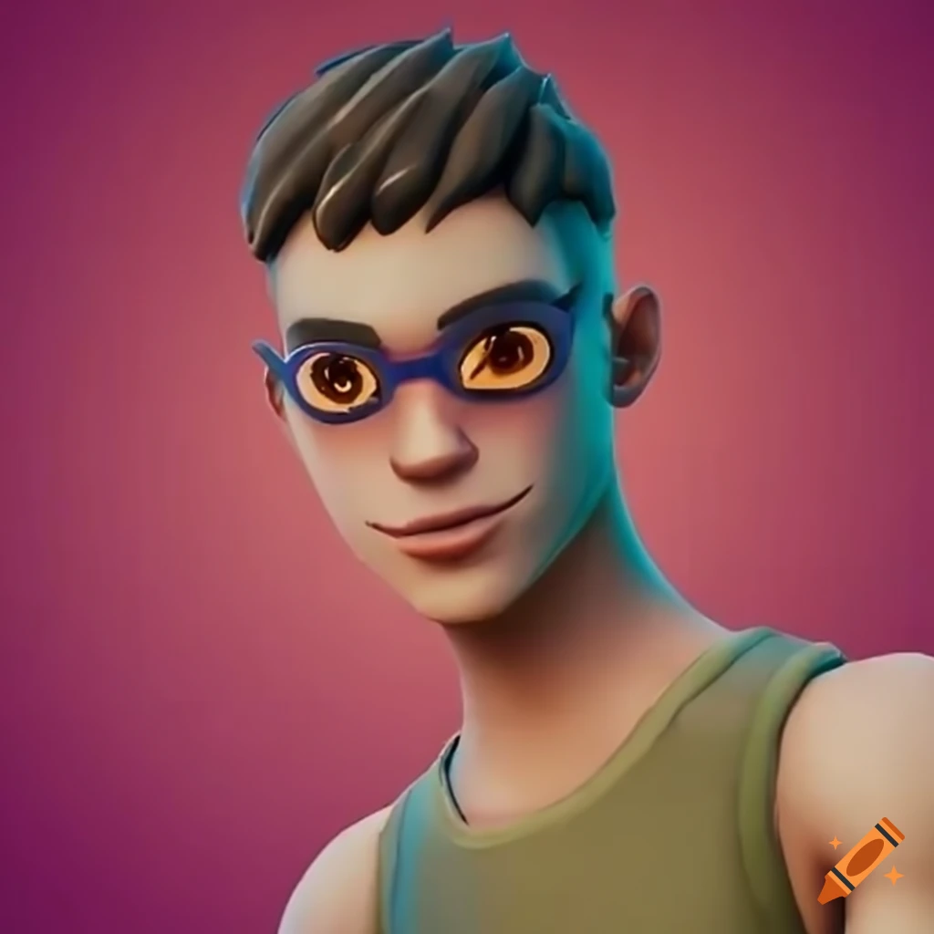 Fortnite skin boy with brown eyes and hair