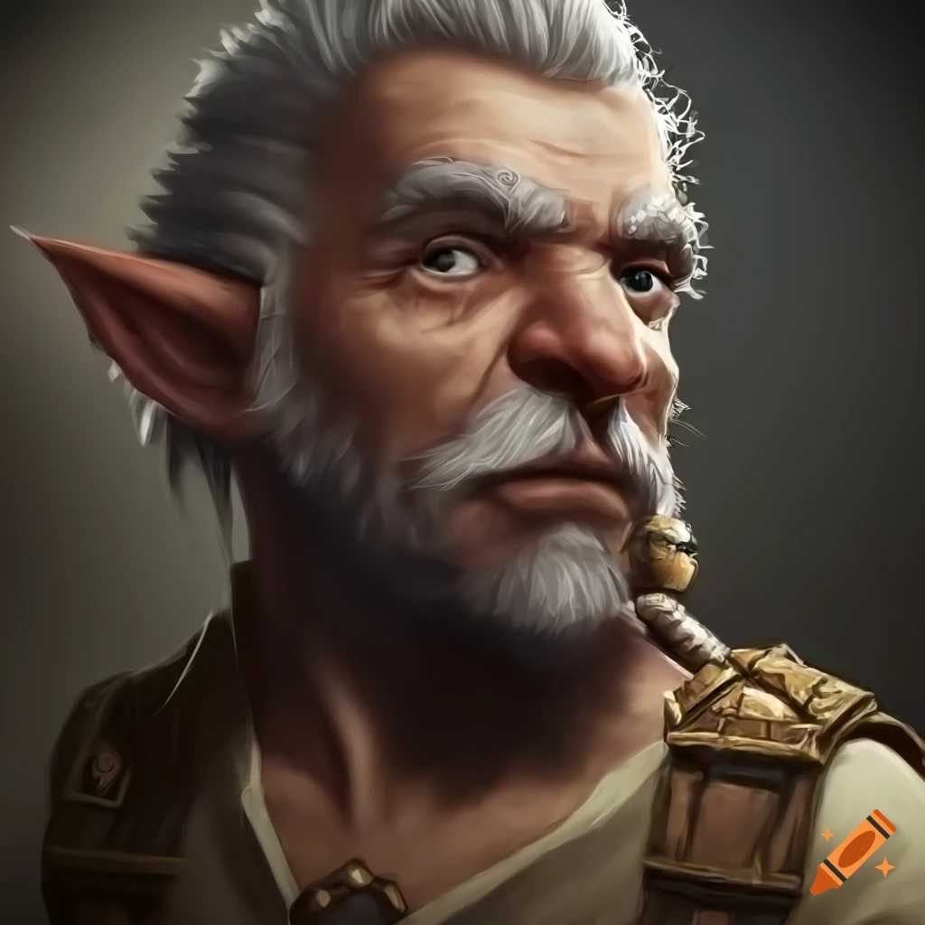 Photorealistic Portrait Of A Male Rock Gnome From Dungeons Dragons On 