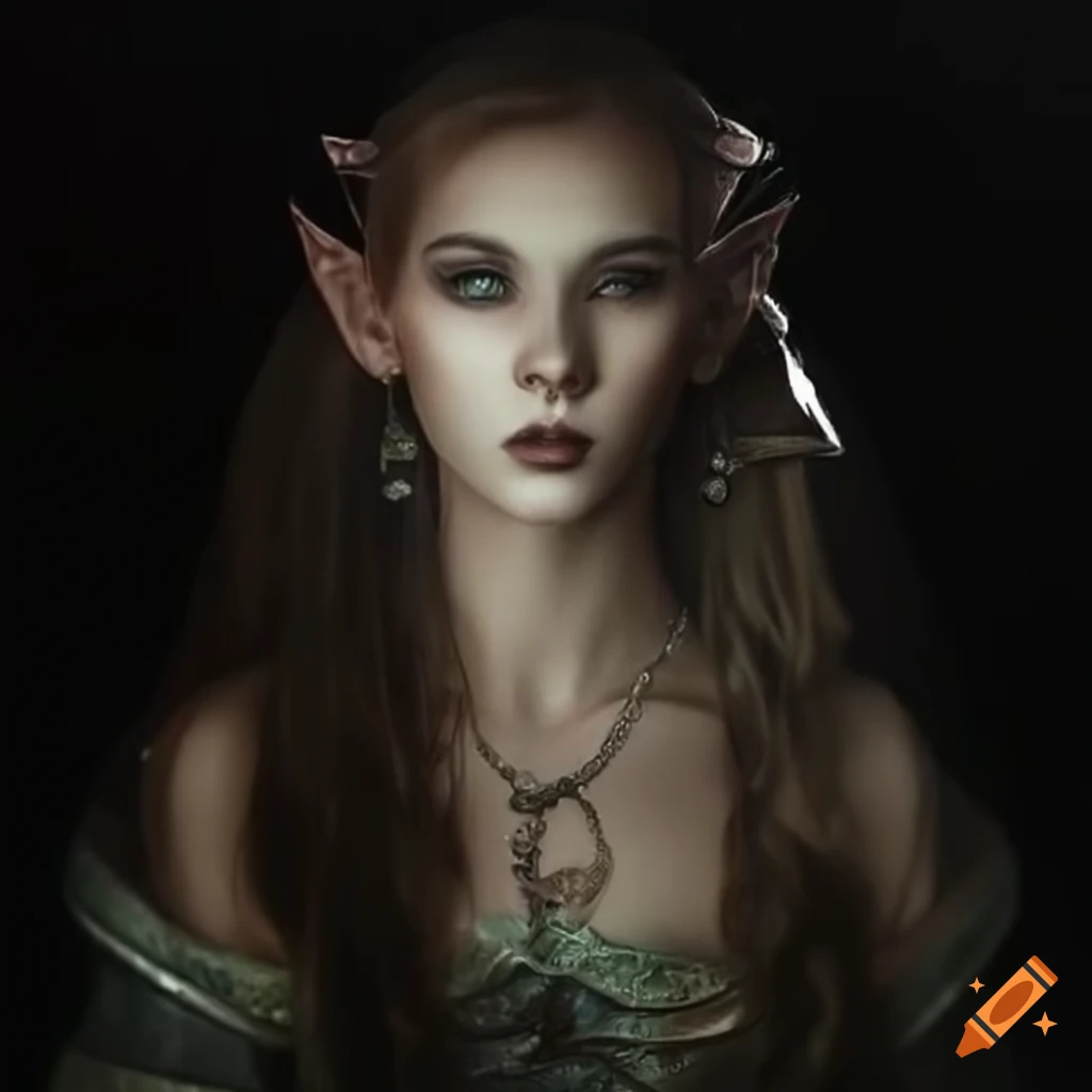Illustration of an enchanting noble elf on Craiyon