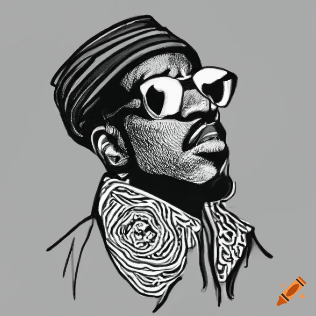 Line Icon Drawing Of Andre 3000 line-icon-drawing-of-andre-3000