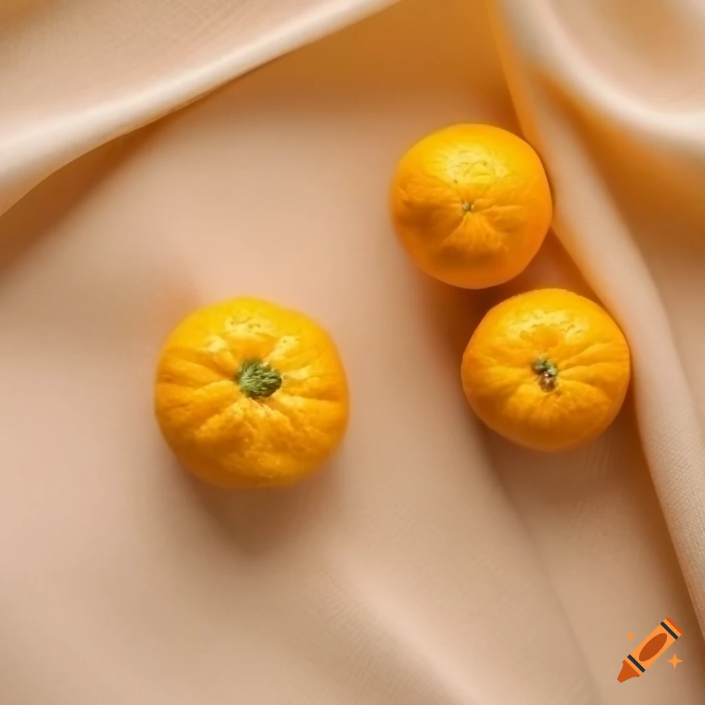 yuzu fruit on soft fabric background