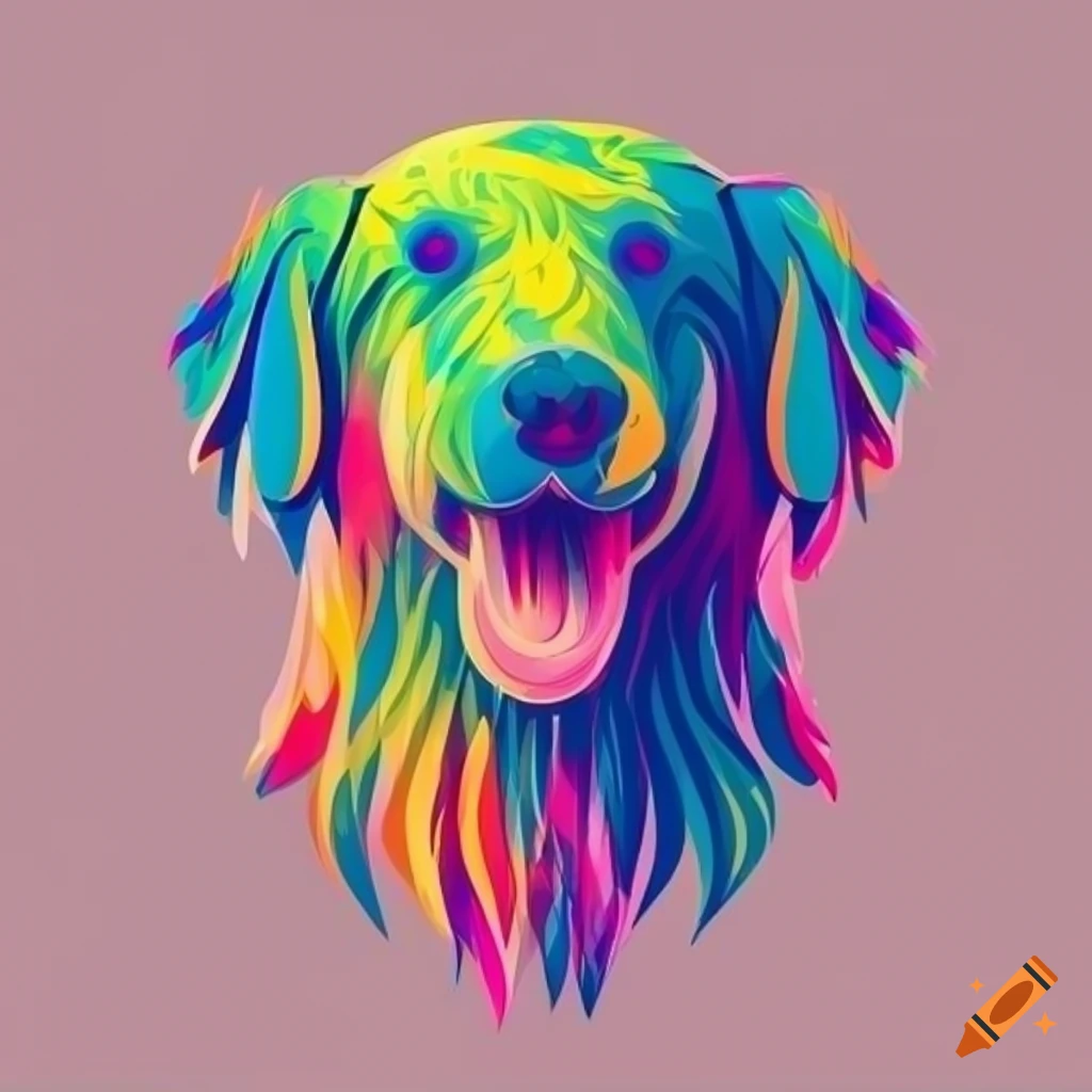 Vibrant dog silhouette logo on craiyon