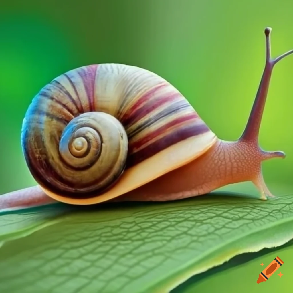 closeup of a snail on a leaf