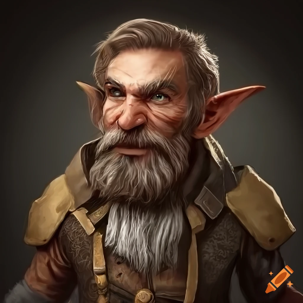 Portrait Of A Male Rock Gnome With Steampunk Machinery On Craiyon