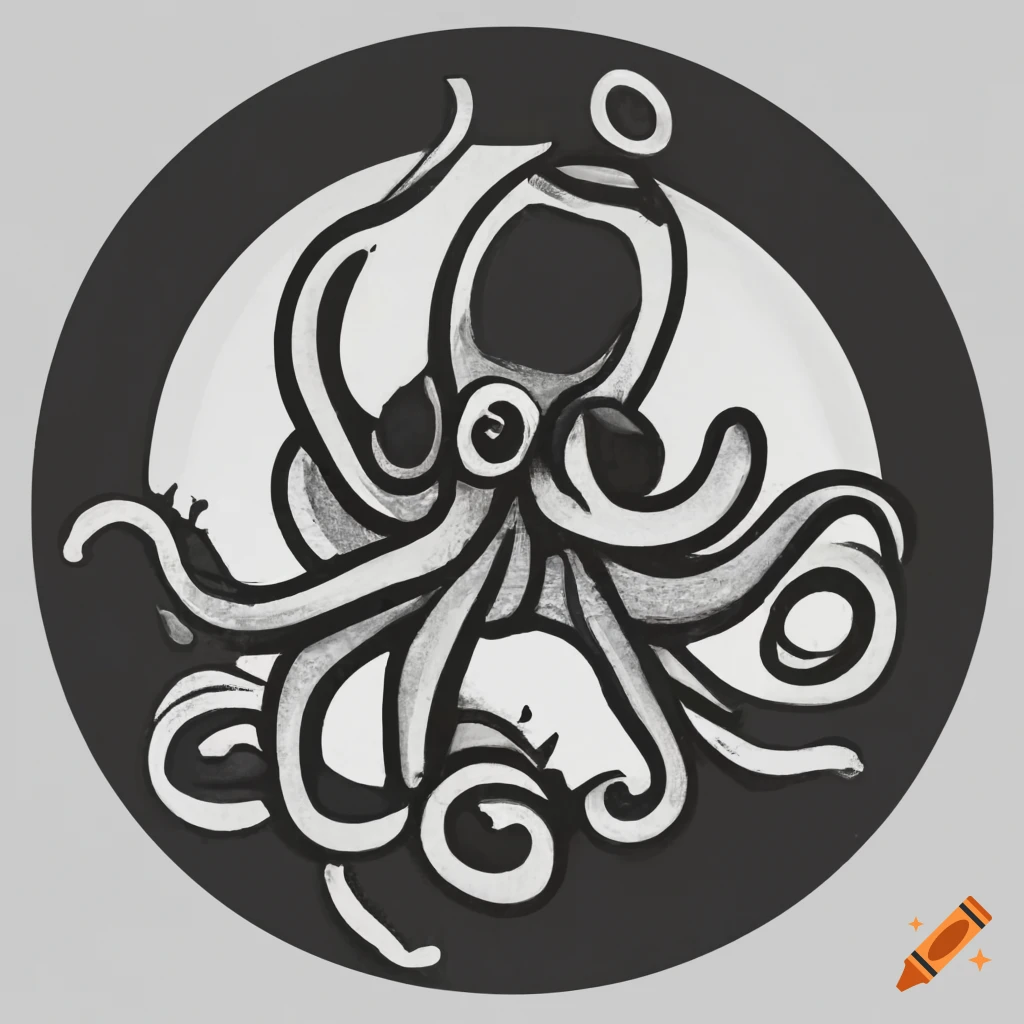 Octopus eating noodles logo on Craiyon