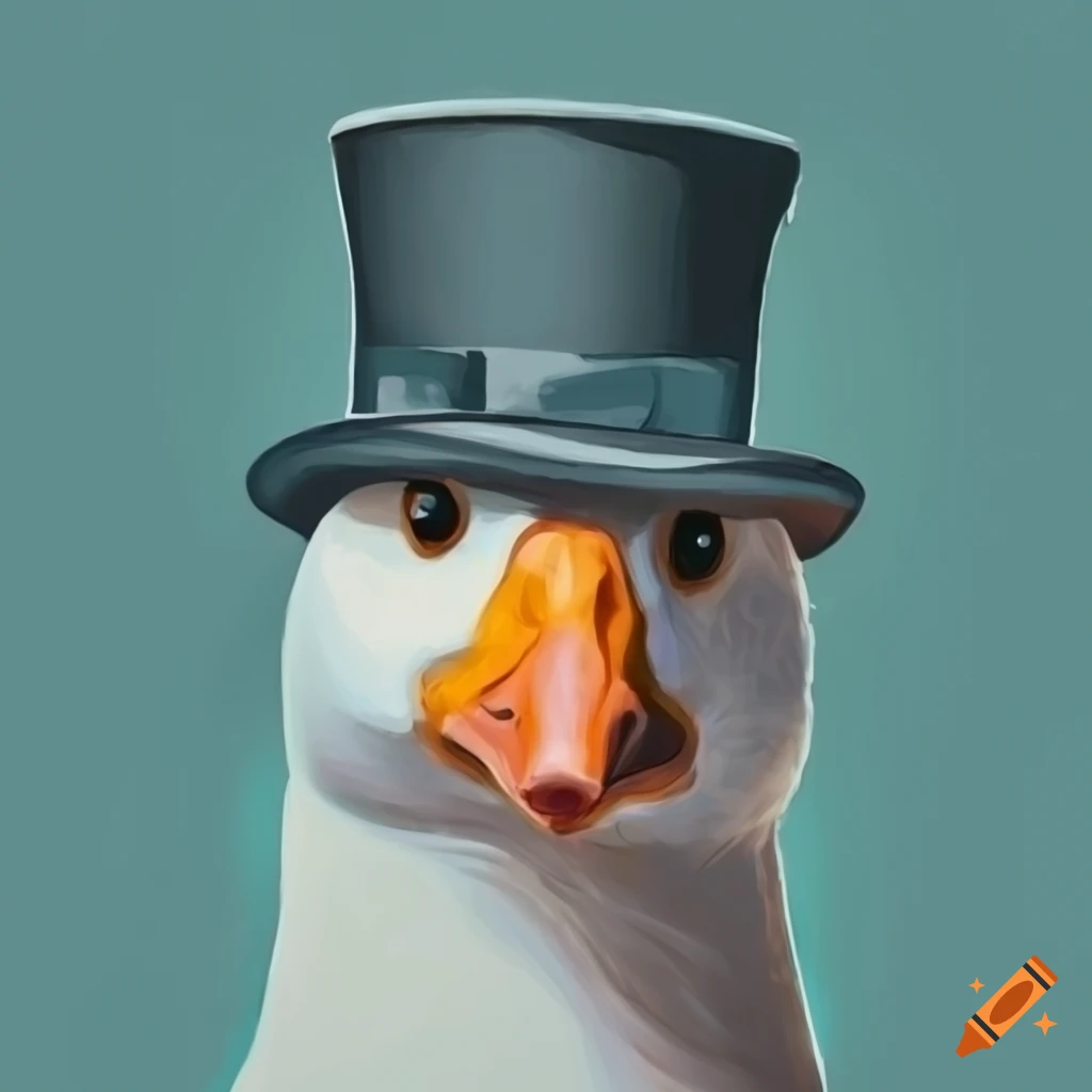 goose wearing a top hat