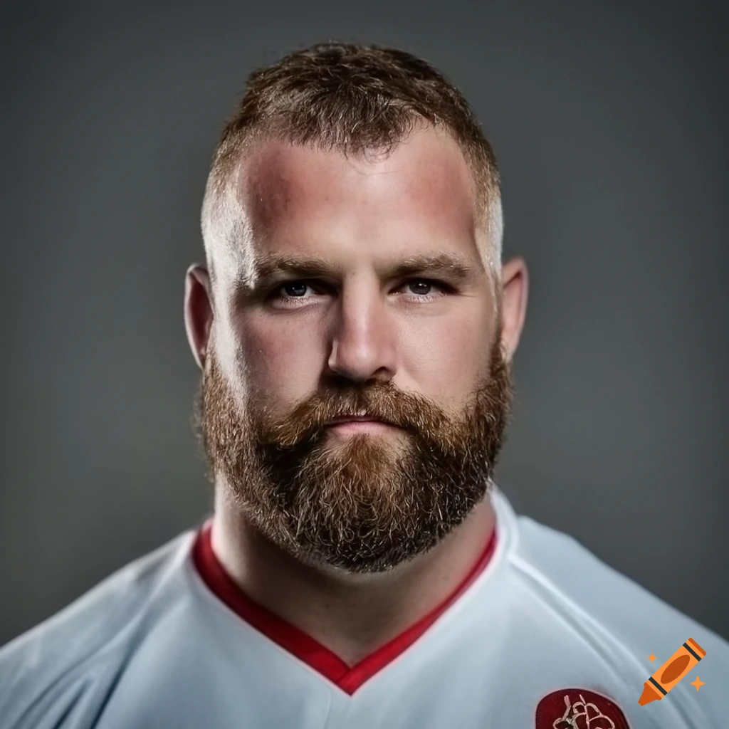 photo of a bearded England rugby player
