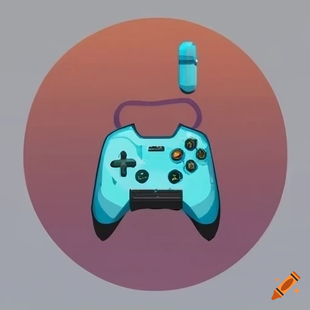 Gaming badge t-shirt design with game controller on Craiyon