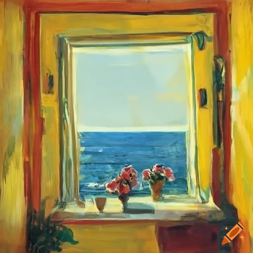View of a room with flowers in front of a window