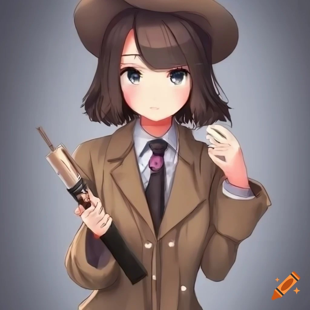 Cute Anime Girl In Detective Costume On Craiyon