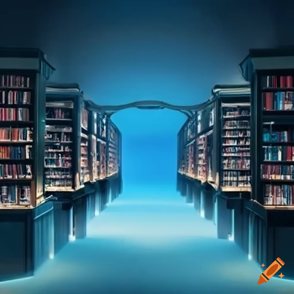 image of a futuristic library