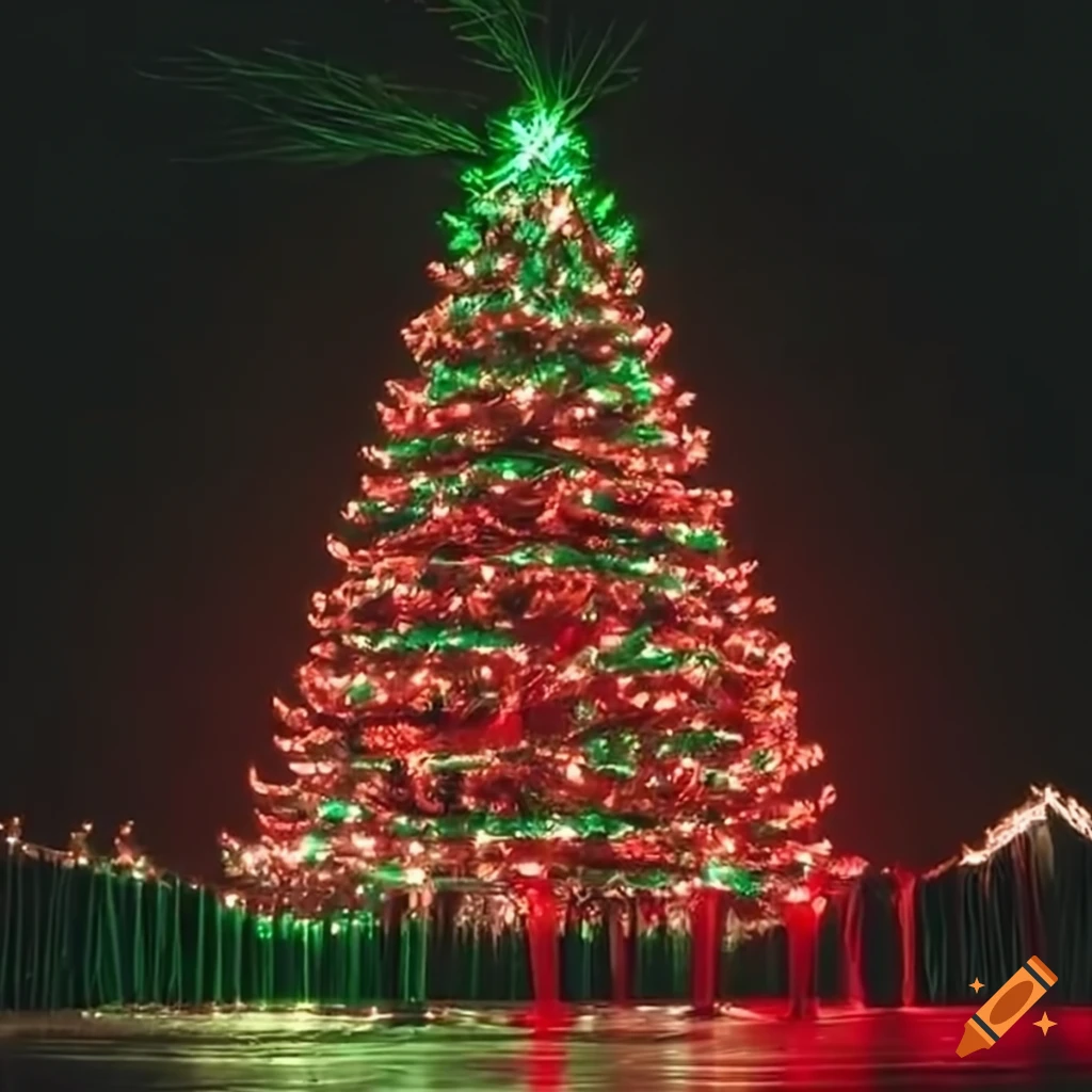 festive lights on a Christmas tree