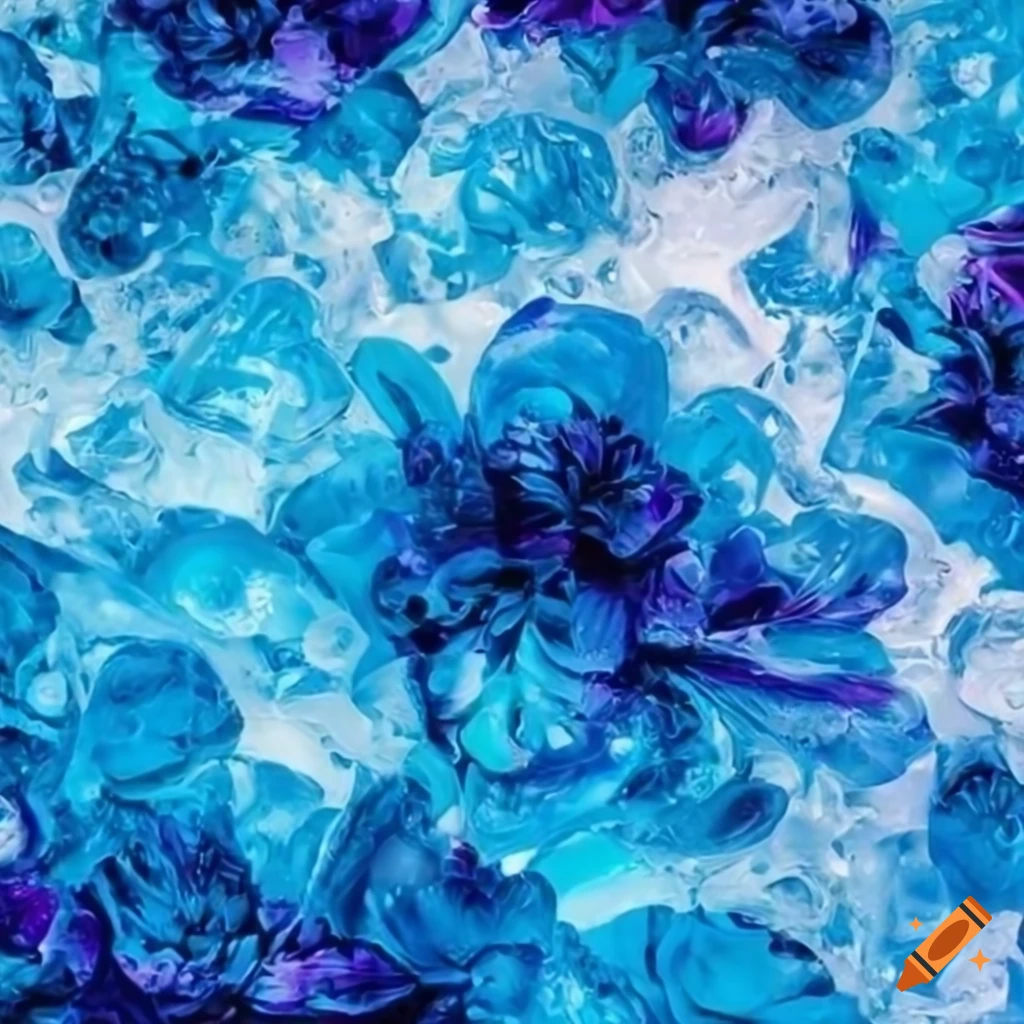 Blue crystal flower on Craiyon