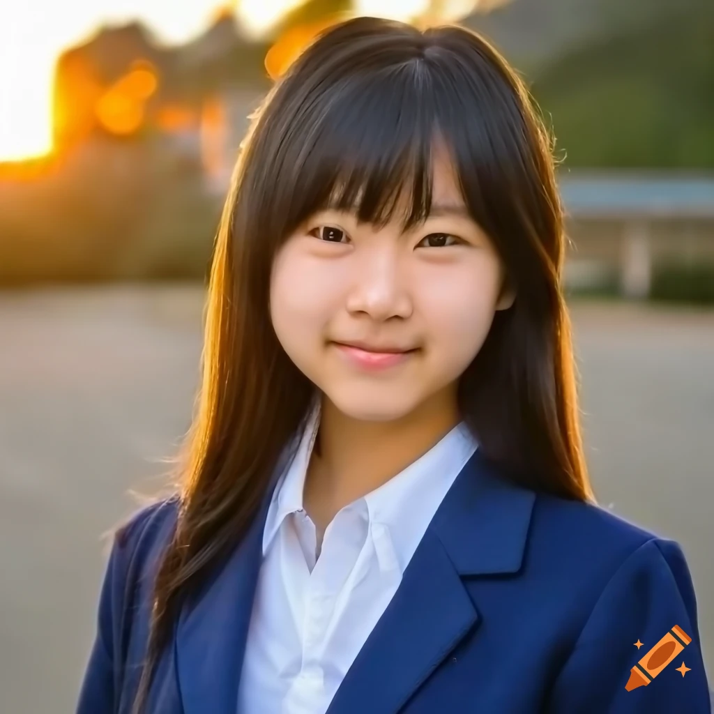 portrait of a Japanese schoolgirl in uniform