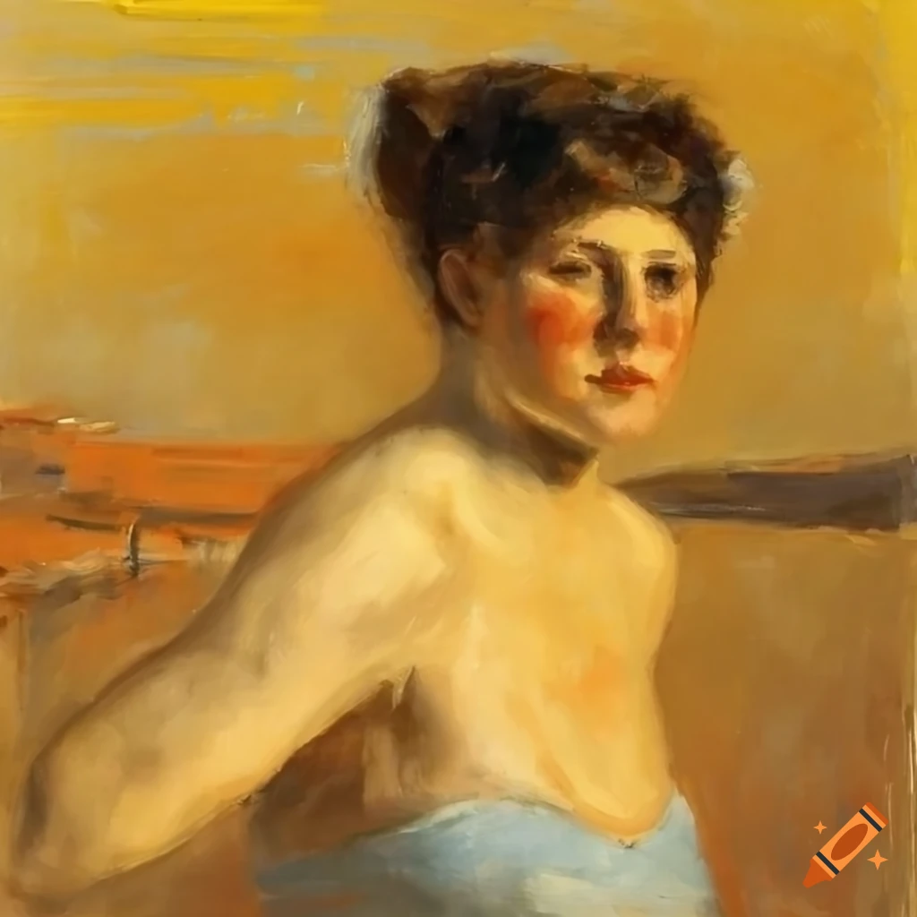 oil painting of women enjoying the beach