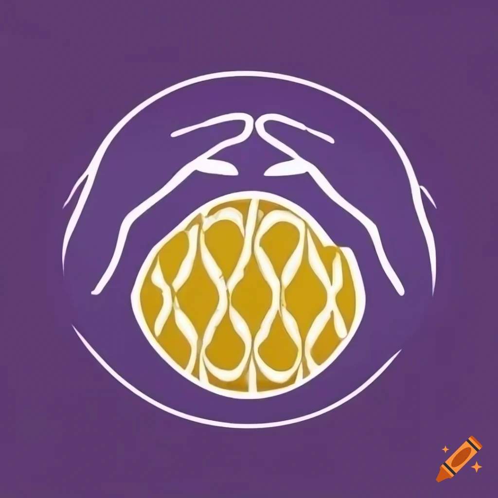 logo with yellow and purple DNA hands symbolizing unity