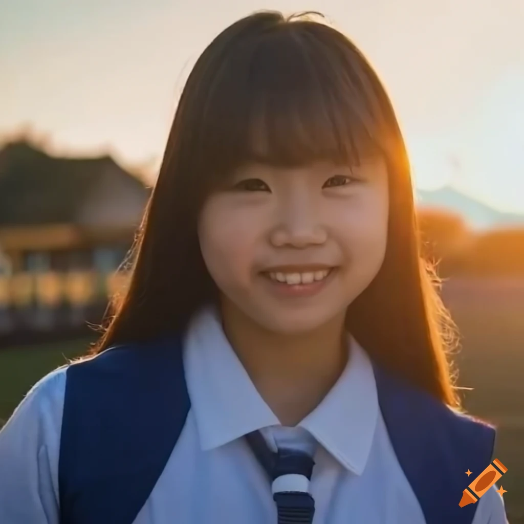 portrait of a Japanese girl in school uniform