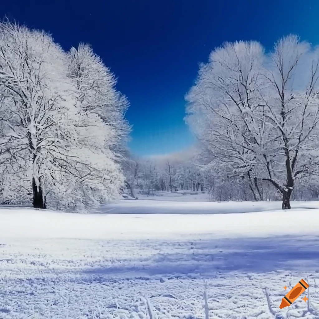 winter landscape with snowy trees
