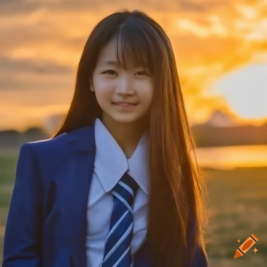 portrait of a Japanese girl in school uniform