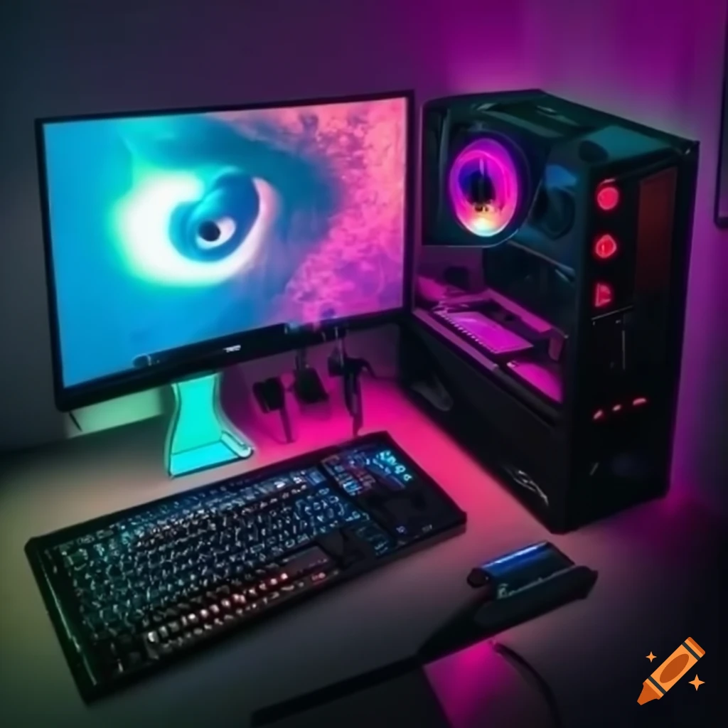 Gaming pc setup on Craiyon