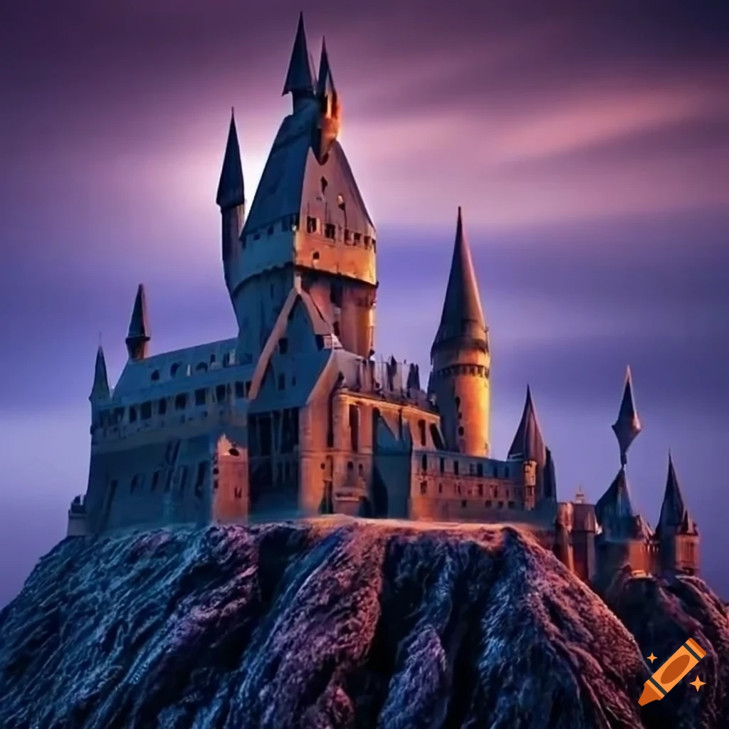 Aerial View Of Hogwarts Castle On Craiyon