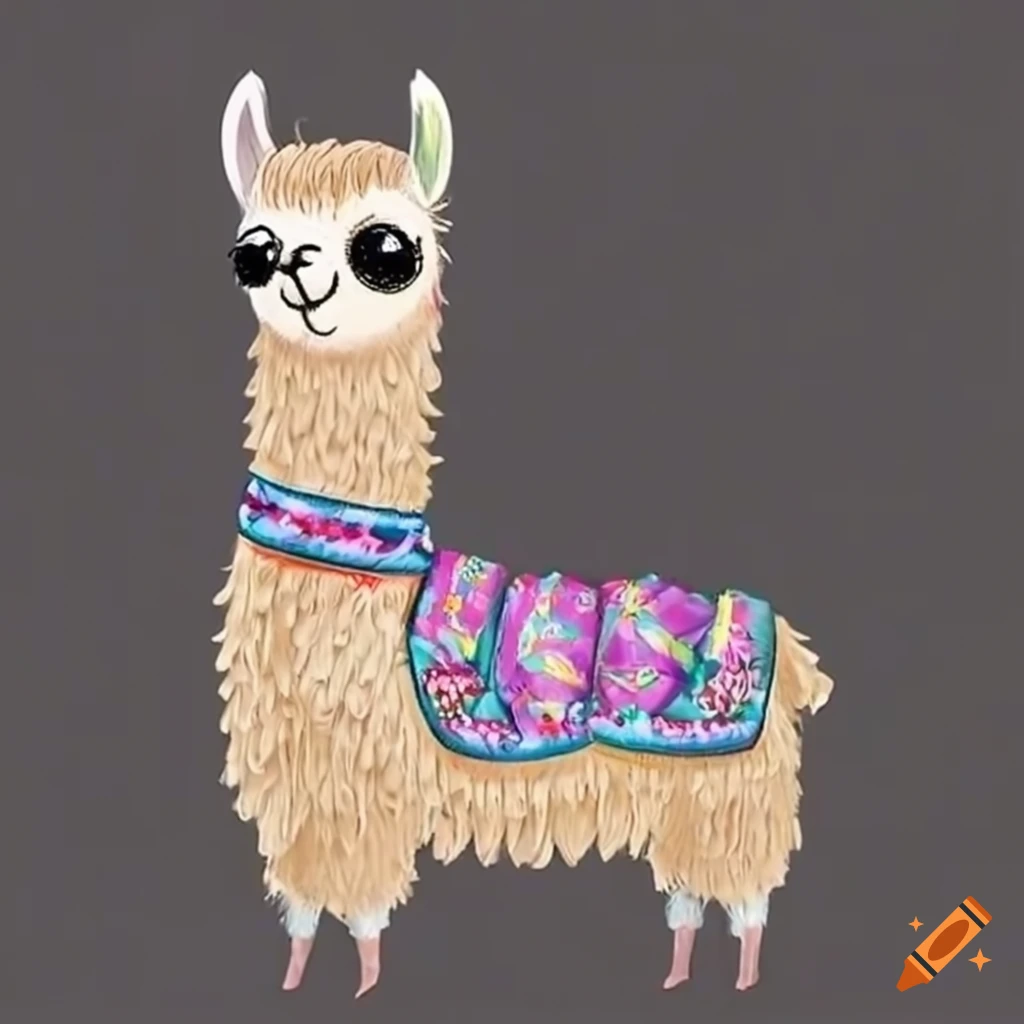 cute llama in traditional attire