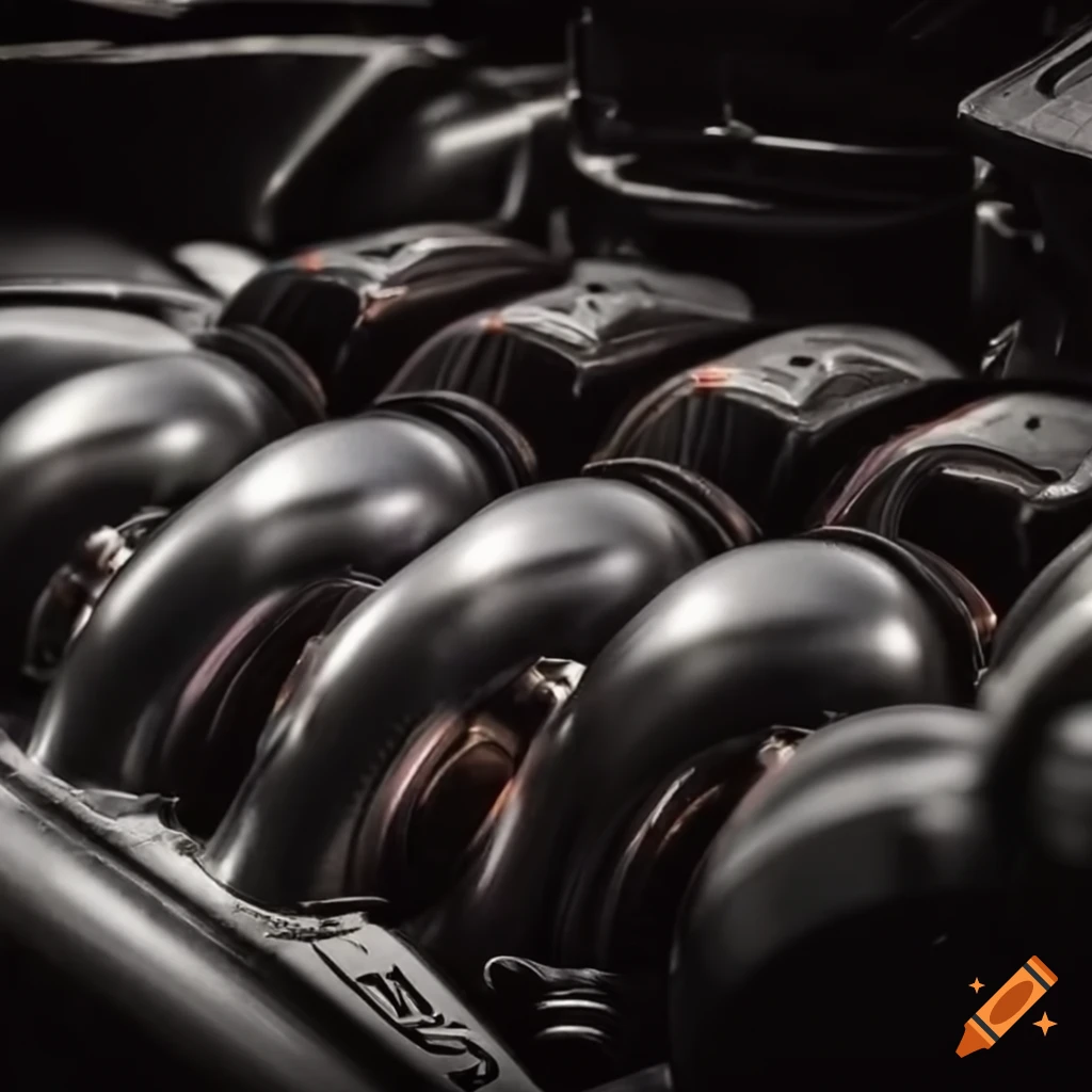 Intake manifold inside a modern car engine bay