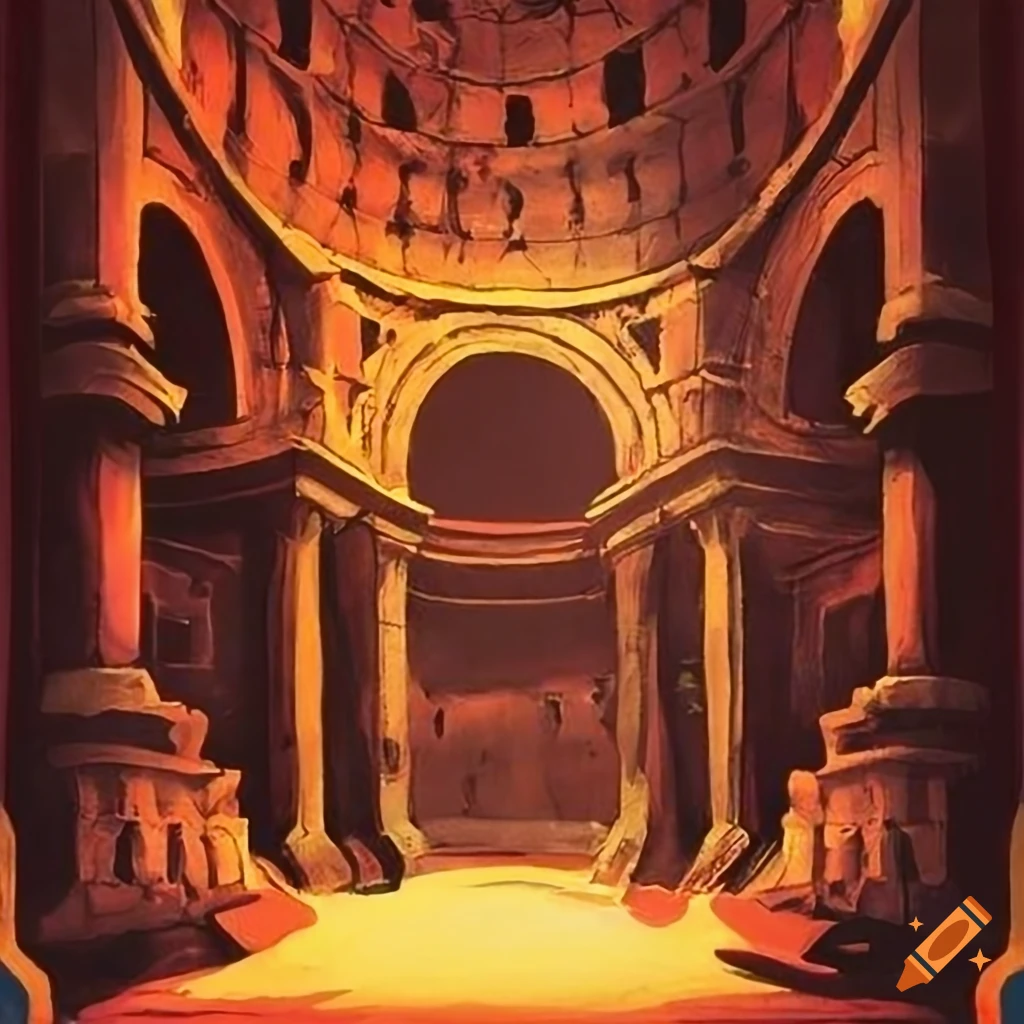 raster art of a gladiator arena