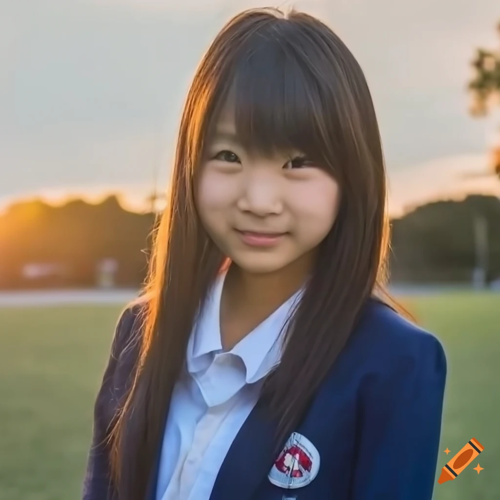 portrait of a Japanese girl wearing a school uniform