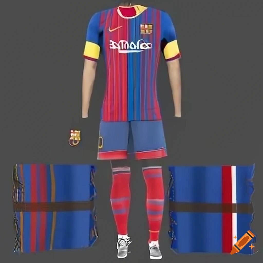 Barcelona 2024/25 football kit on Craiyon