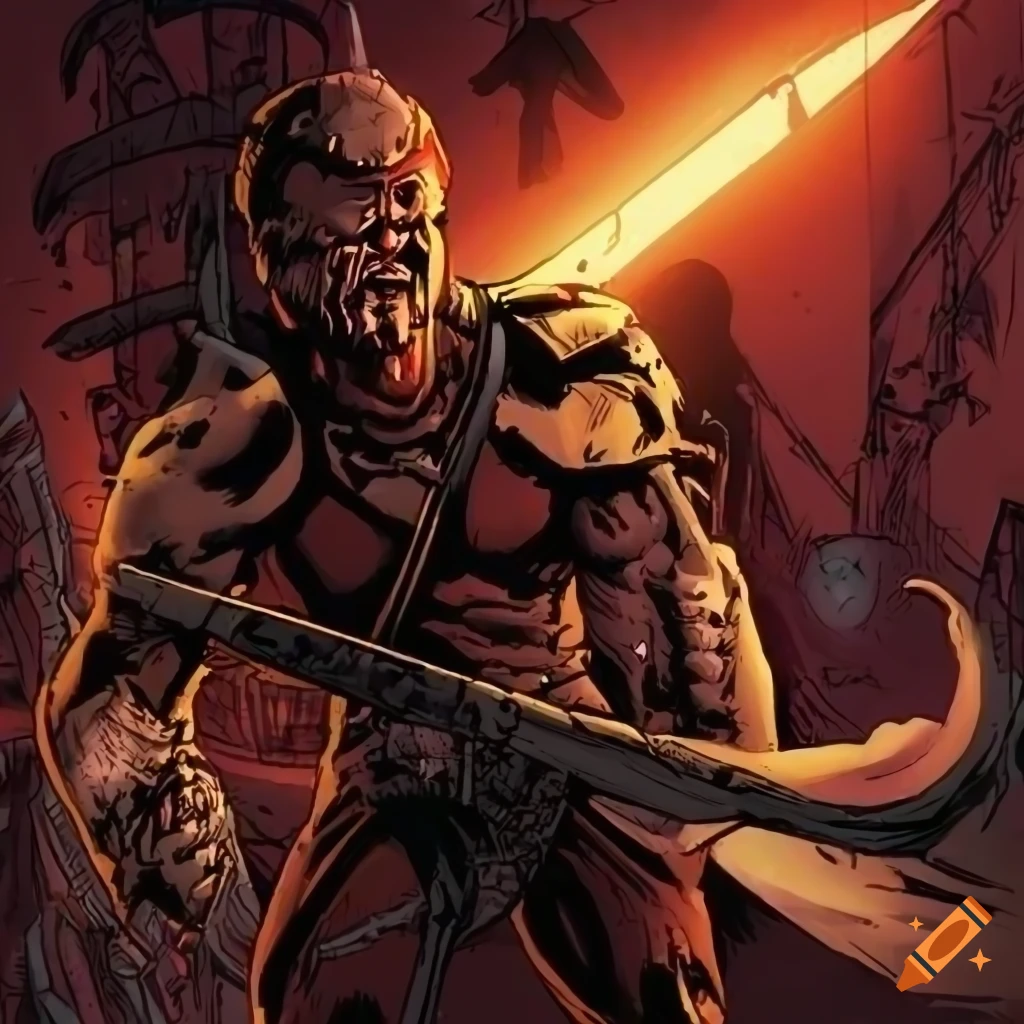 comic style image of a sci-fi warrior