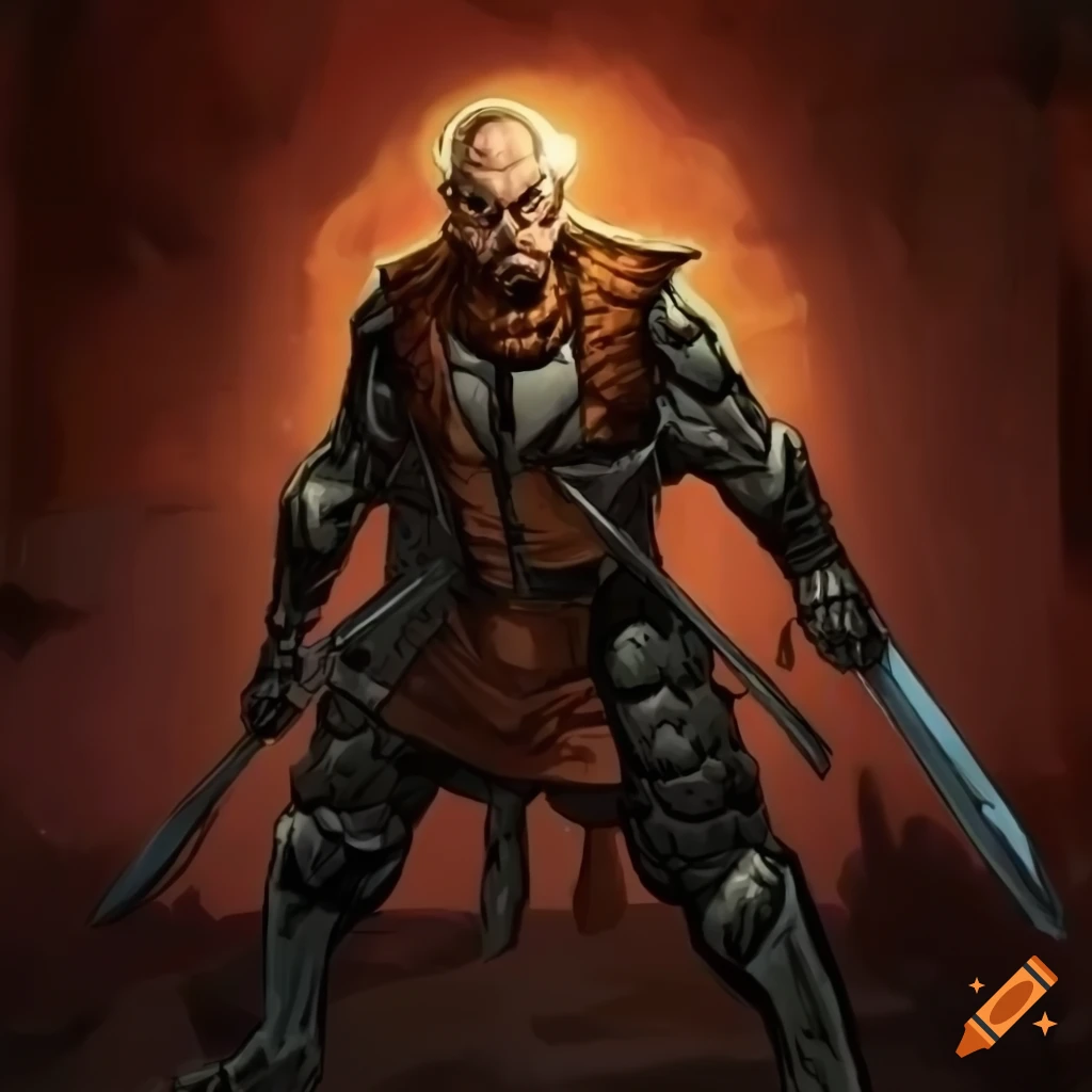 Comic-style depiction of a sword-wielding hero on Craiyon