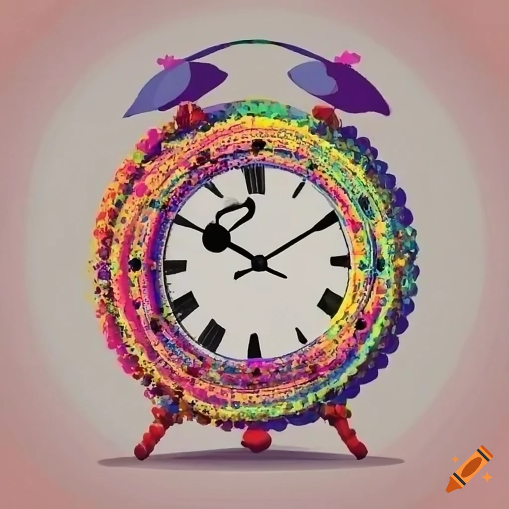 elegant clock with a colorful bird