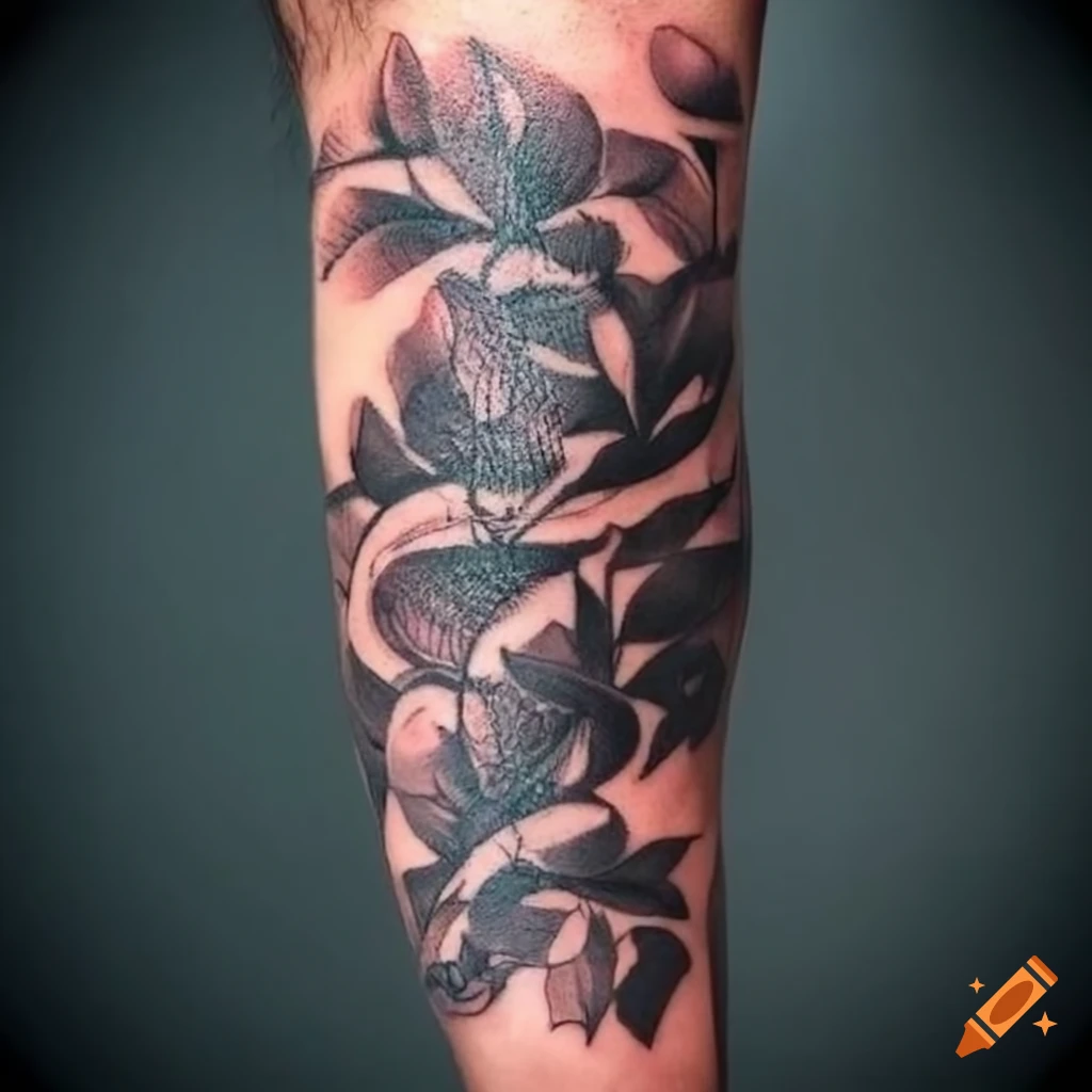 Rock River Tattoo Art Expo : Tattoos : Blackwork : Lotus and peony  ornamental half sleeve