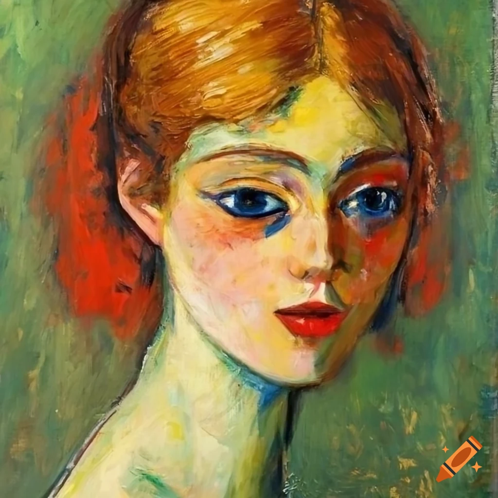 Masterful oil painting of a woman in the style of kees van dongen
