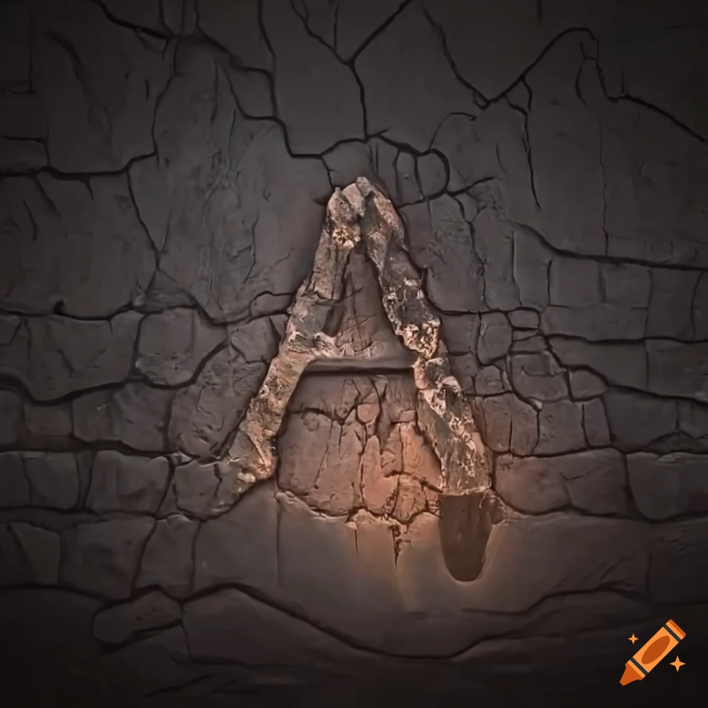 engraved letters on wet shale rock