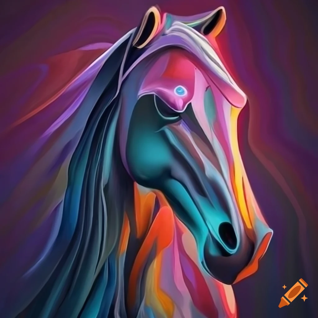 Abstract depiction of a horse on craiyon