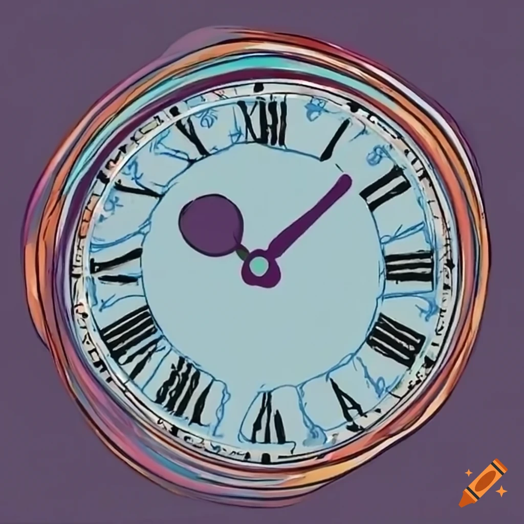 Elegant clock with dotted hour markers on Craiyon