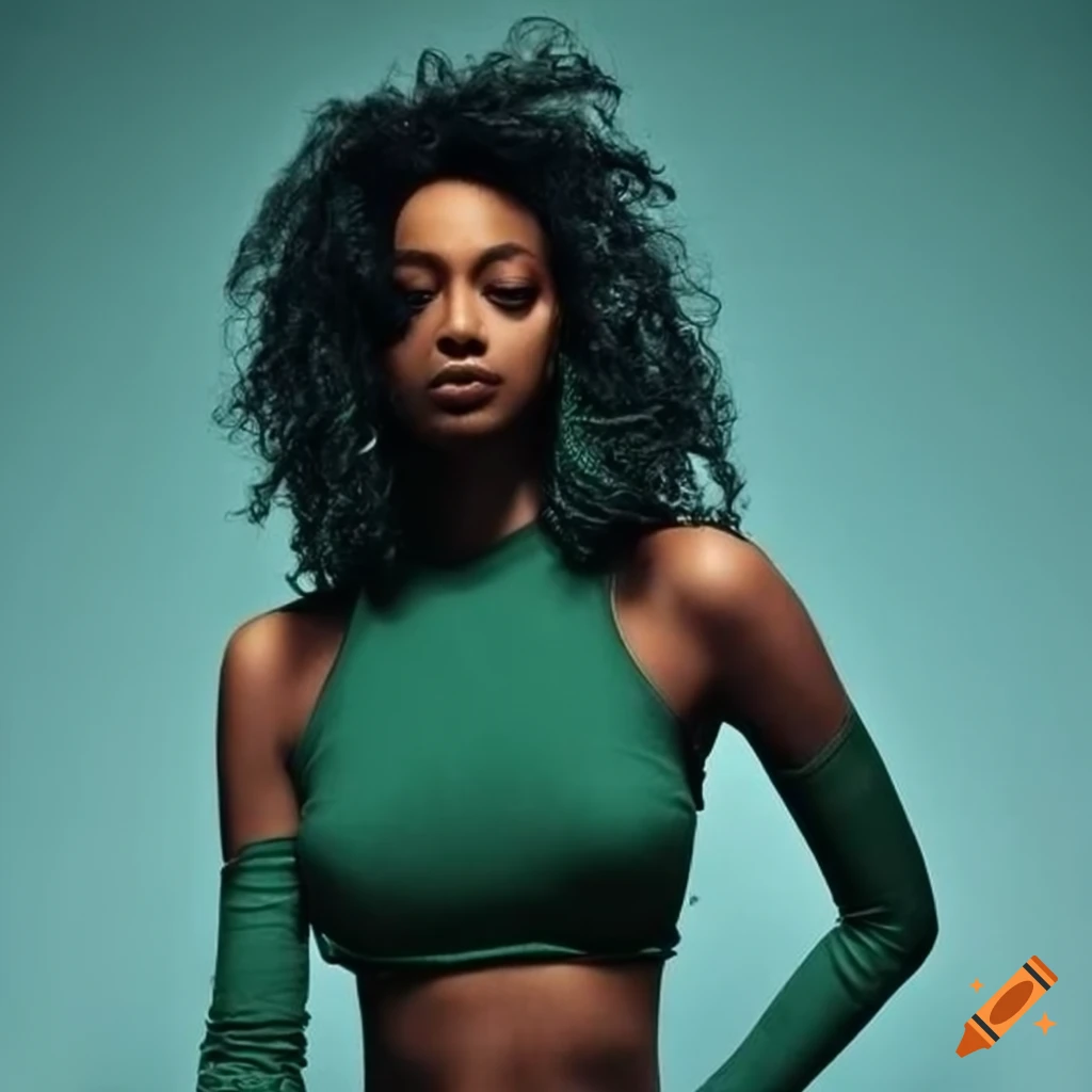 Blue skinny jeans and black crop top outfit on Craiyon