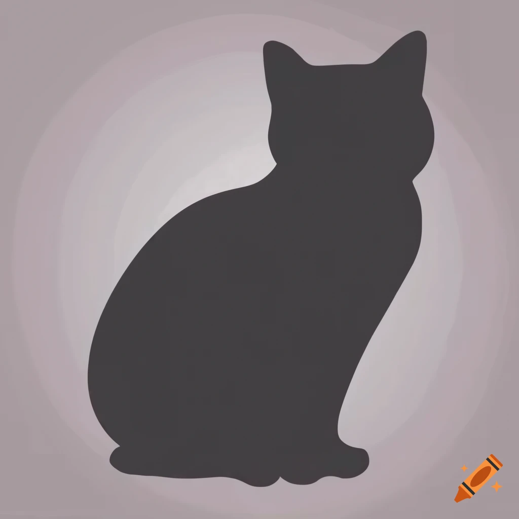 Detailed Black And White Cat Silhouette On Craiyon