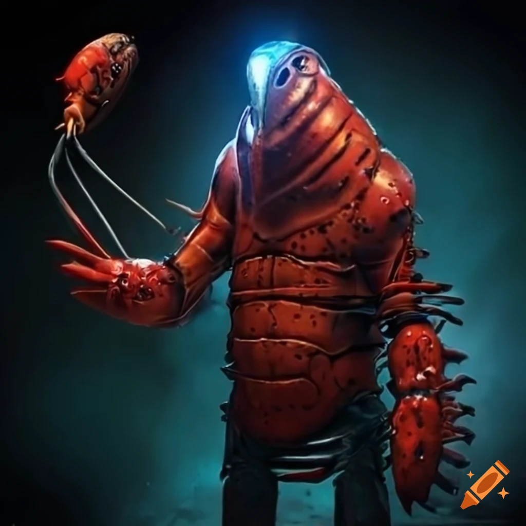 Image of a scifi lobster man on Craiyon