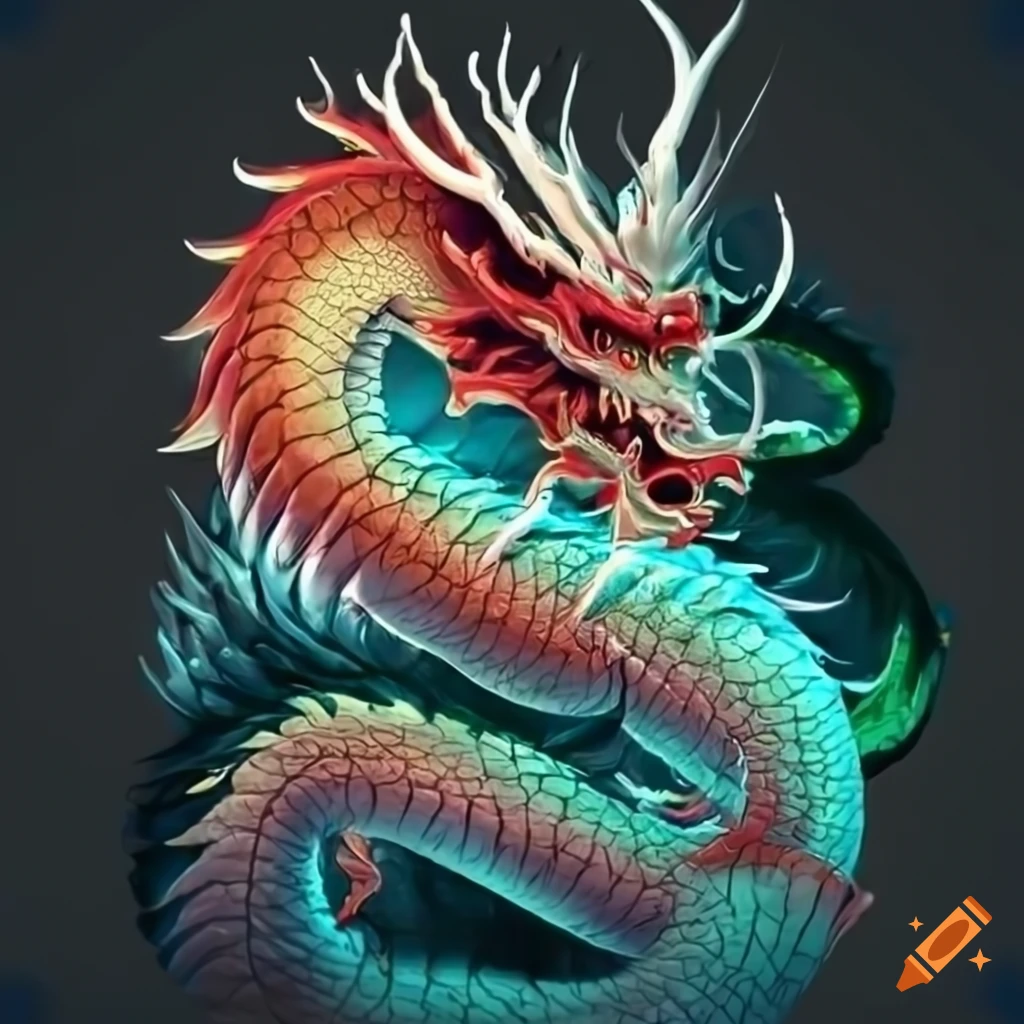 Mystical japanese dragon