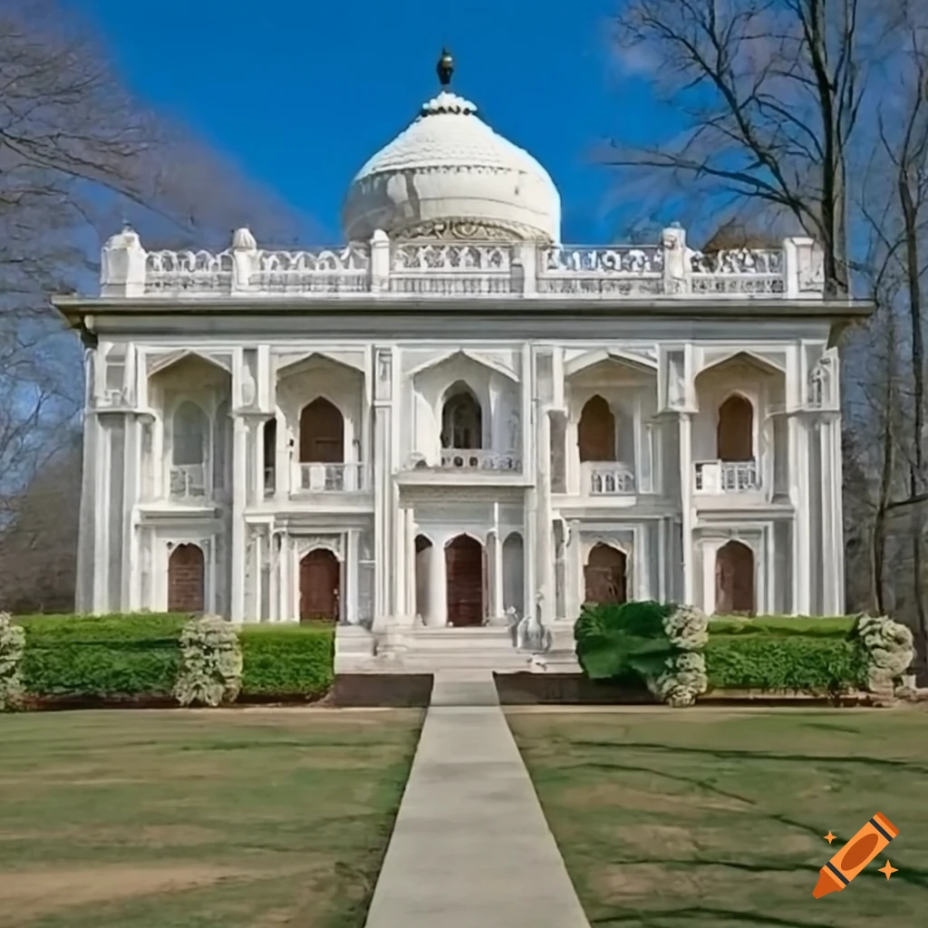 full frontal view of Mughal Mahal White House