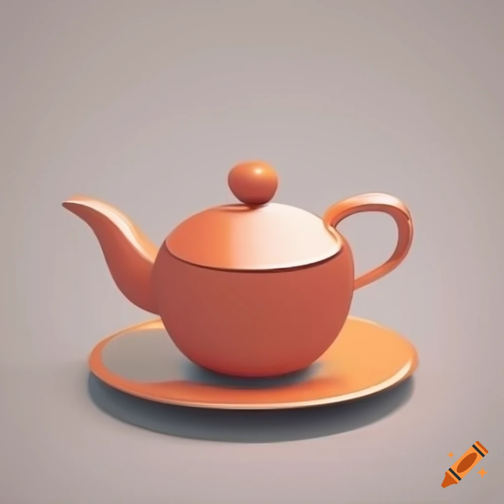 Simple 3d illustration of a tea set on Craiyon
