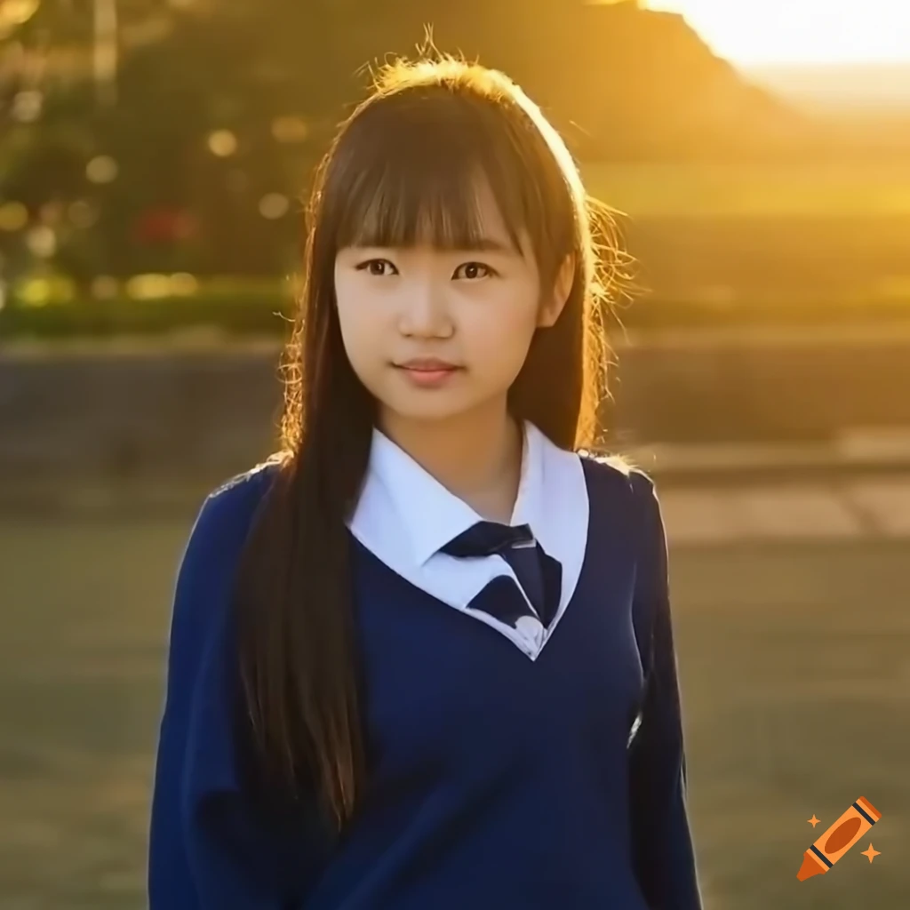portrait of a Japanese girl in school uniform