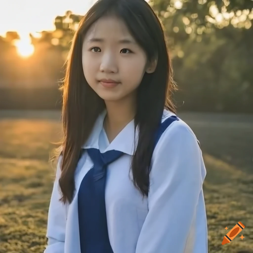 portrait of a Japanese girl in school uniform