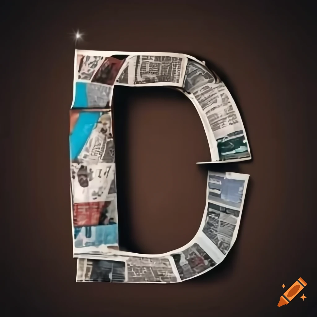 Letter d with newspaper backdrop on Craiyon