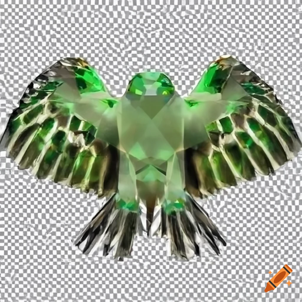 green hawk-shaped gemstone