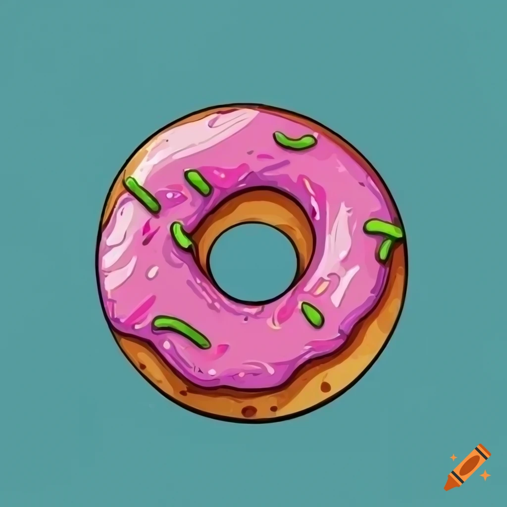 Smiling donut illustration on Craiyon