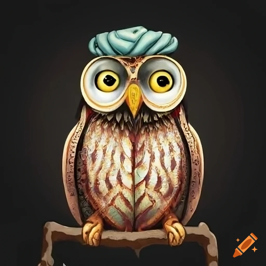 whimsical logo of a smiling guru owl